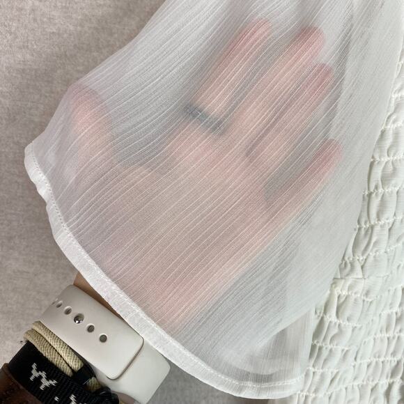 Abercrombie & Fitch Womens Top S Flutter Sleeve Cottagecore Angelcore Clean Girl - Picture 3 of 10